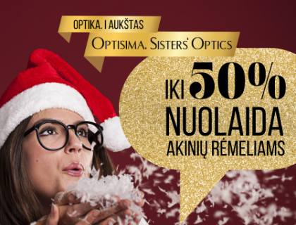 Optikoje iki 50% nuolaida akinių rėmeliams!