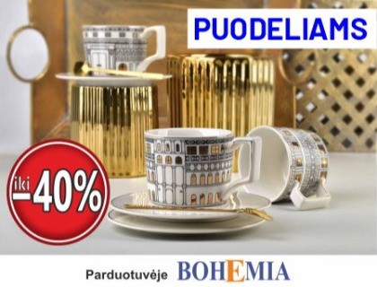 Puodeliams nuolaidos iki 40 %